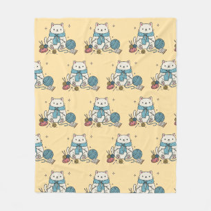 Manta Polar Ganchillo Patitas de Gato Patrón Pastel Acogedor