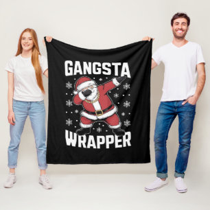 Manta Polar Gangsta Wrapper Funny Dabbing Santa Navidades