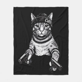 Manta Polar Gangster Cat Tattoo Art | Cool Streetwear Kitty