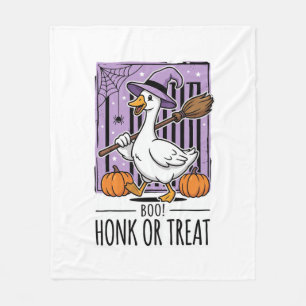 Manta Polar Ganso de Bruja de Halloween Honk o Tratar