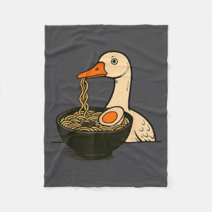 Manta Polar Ganso Ramen Anime Kawaii Gato Comiendo Fideos Rame