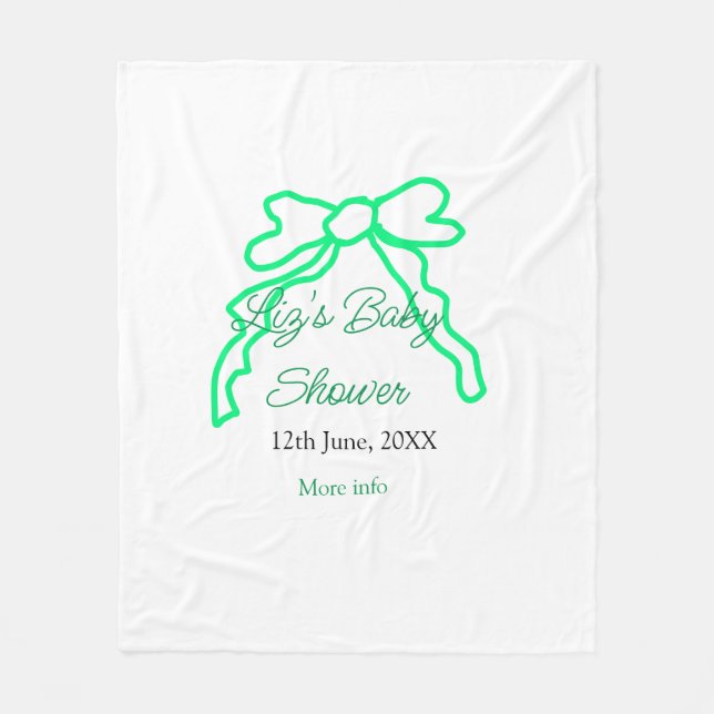 Manta Polar Garabato verde de la ducha bebé añadir nombre de l (Anverso)