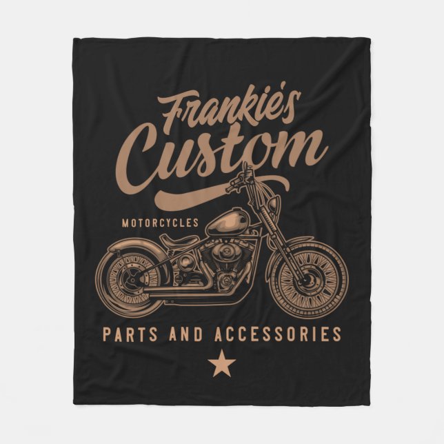 Manta Polar Garaje de motocicleta Bobber Personalizado de moto (Anverso)