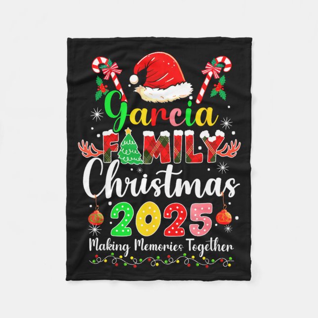 Manta Polar Garcia Family Christmas 2025 Matching Santa Hat Xm (Anverso)