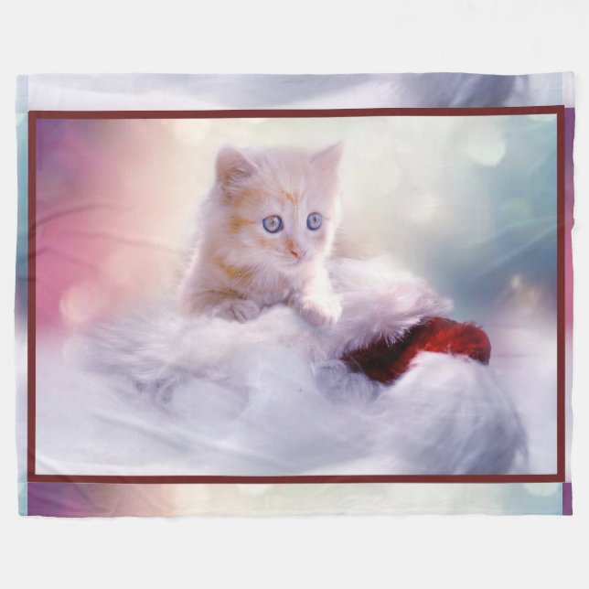 Manta Polar Gatito blanco (Frente (Horizontal))