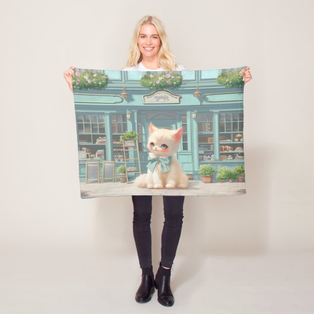 Manta Polar Gatito con sabor suave y azul en pastelería (In situ)