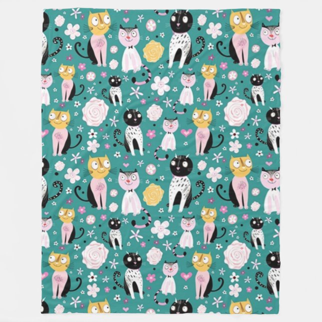 Manta Polar Gatito de primavera (Anverso)