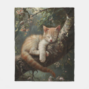 Manta Polar Gatito durmiendo en una cosecha de árbol