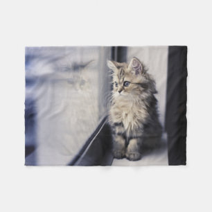 Manta Polar Gatito que mira hacia fuera la ventana