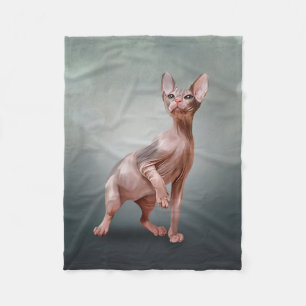 Manta Polar Gatito Sphynx plano