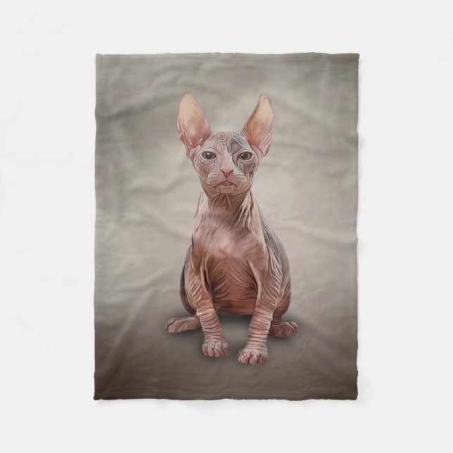 Manta Polar Gatito Sphynx plano (Anverso)