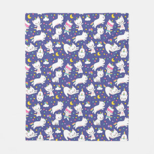 Manta Polar Gatito Unicornio Arcoíris
