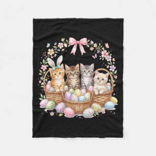 Manta Polar Gatitos de Pascua lindos en cestas Gato de Pascua