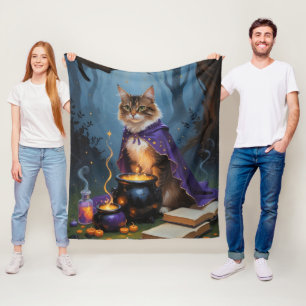 Manta Polar Gato Abisinio  Pintura caprichosa de Halloween 