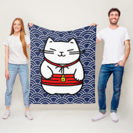 Manta Polar Gato afortunado japonés o Maneki-Neko