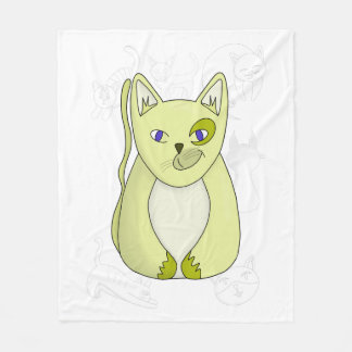 Manta Polar Gato amarillo con funda de Duvet de sonrisa travie