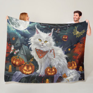 Manta Polar Gato Angora Turco Halloween Espeluznante