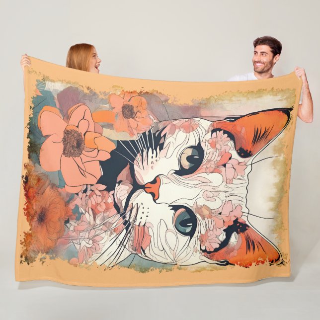 Manta Polar Gato Artístico (In situ)
