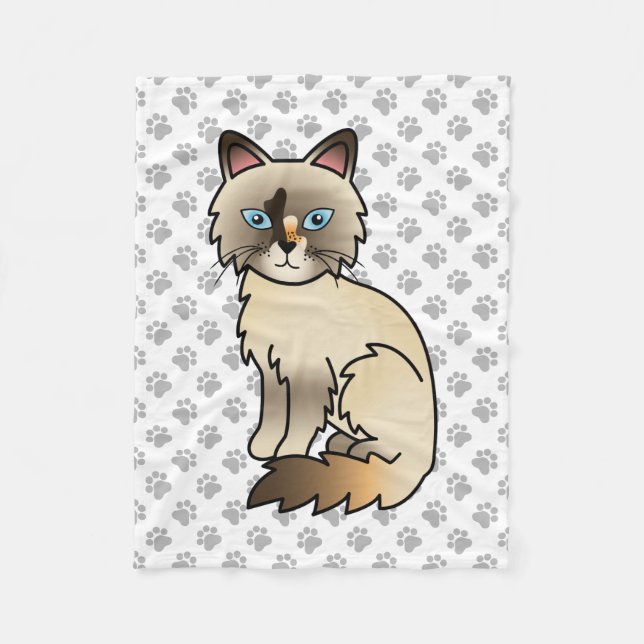 Manta Polar Gato atigrado Birman / Ragdoll lindo y patas (Anverso)