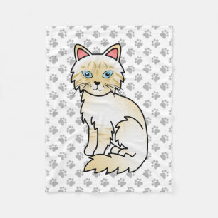 Manta Polar Gato atigrado crema Birman / Ragdoll Lindo Gato &