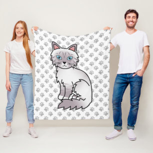 Manta Polar Gato atigrado de punto lila Birman / Ragdoll adora
