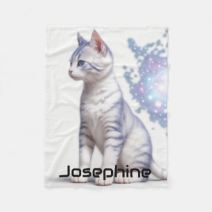 Manta Polar Gato azul teñido de galaxia para niños
