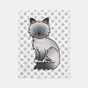 Manta Polar Gato Birmano / Ragdoll de punto azul & patas linda
