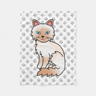 Manta Polar Gato Birmano / Ragdoll de punto rojo y patas linda
