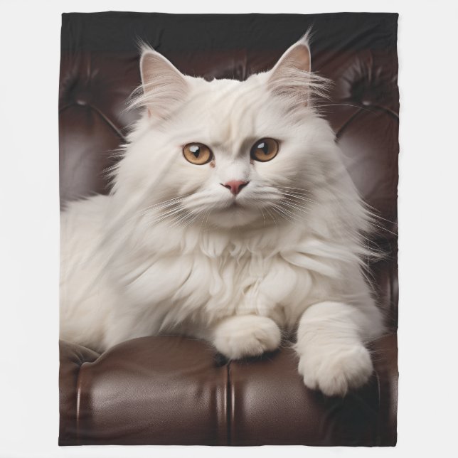 Manta Polar Gato blanco majestuoso (Anverso)