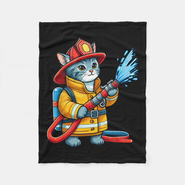 Manta Polar Gato bombero bombero gato animal amante (Anverso)