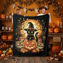Gato brujo calabaza gato negro Halloween espeluzna