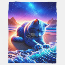 Manta Polar "Gato celeste junto al agua"