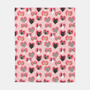 Manta Polar Gato chicas de amor rosado