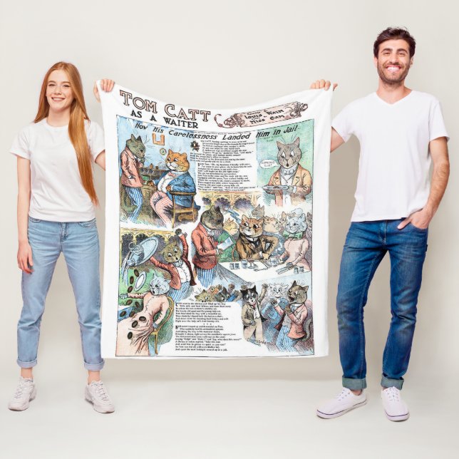 Manta Polar Gato como camarero, Louis Wain (In situ)