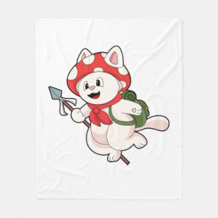 Manta Polar Gato como recolector de hongos con hongo