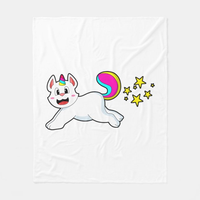 Manta Polar Gato como unicornio (Anverso)