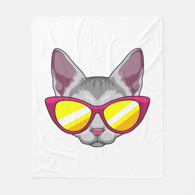 Manta Polar Gato con gafas de sol (Anverso)