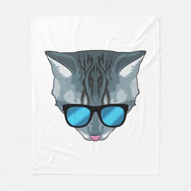 Manta Polar Gato con gafas de sol (Anverso)