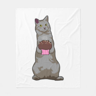 Manta Polar Gato con Muffin
