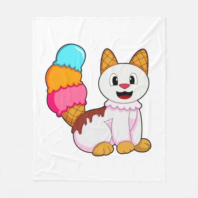 Manta Polar Gato con Popsicle (Anverso)