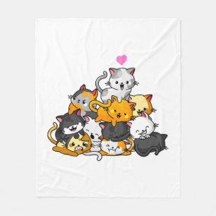 Manta Polar Gato Cute Kitty Pile Gats Anime Kawaii Neko Regalo