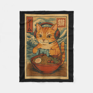 Manta Polar Gato de Anime Kawaii Jugador de Ramen Retro Juegos