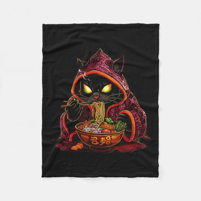 Manta Polar Gato de Anime Kids Ramen Niños Japoneses Kawaii Ca (Anverso)