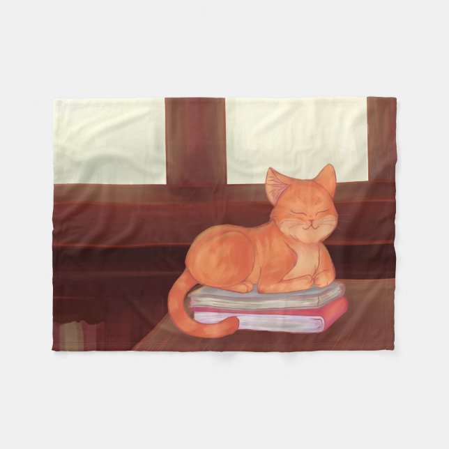 Manta Polar Gato de biblioteca (Frente (Horizontal))