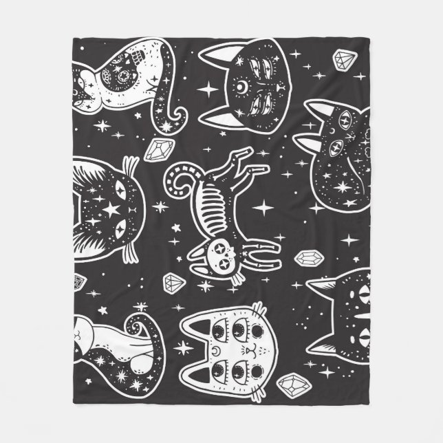 Manta Polar Gato de bruja: Ilustracion aislado de época (Anverso)