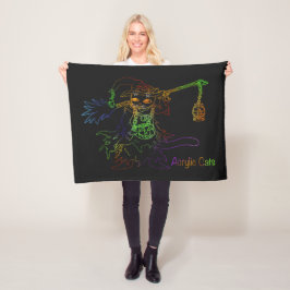 Manta Polar Gato de bruja negra de Halloween