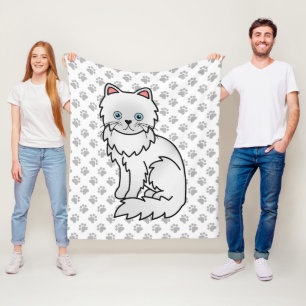 Manta Polar Gato de dibujos animados blanco persa lindo & huel