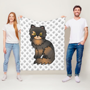 Manta Polar Gato de dibujos animados y patas de Tortie Point P