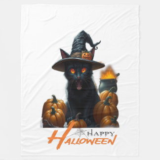 Manta Polar Gato de Halloween