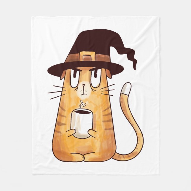 Manta Polar Gato de Halloween (Anverso)
